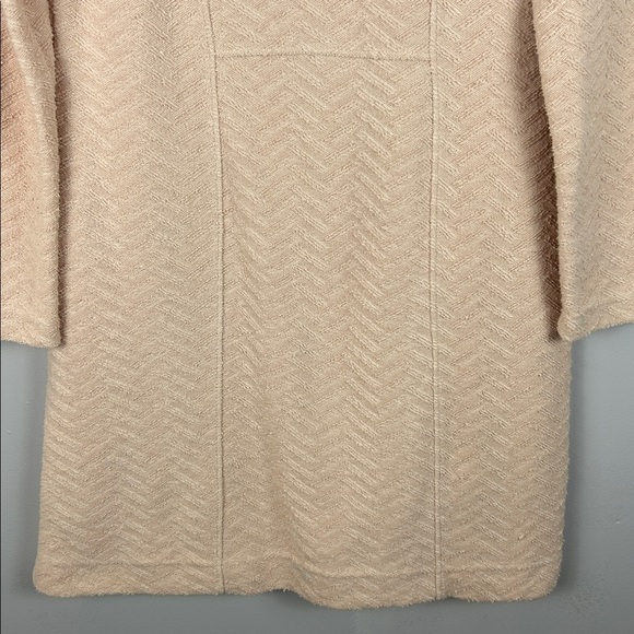 Anthropologie Saturday Sunday Texture Cotton Long Sleeve Dress Medium Cream Pink - Picture 5 of 14